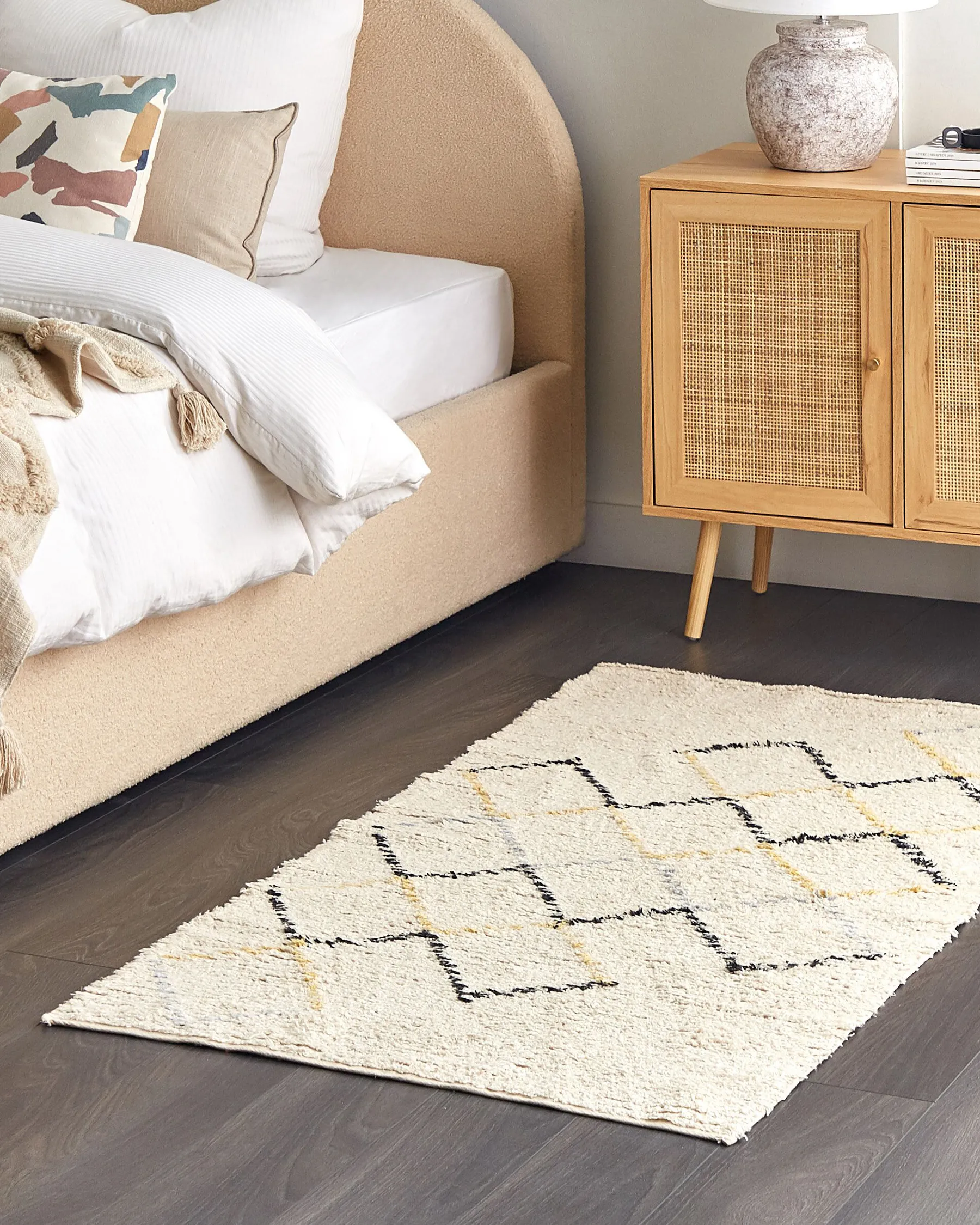 Tappeto TEZPUR Beige 80 x 150 cm Cotone_839274