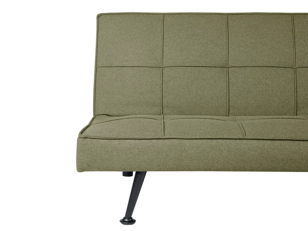 Sofa Bed 3 Seater HASLE Fabric Olive Green_912839