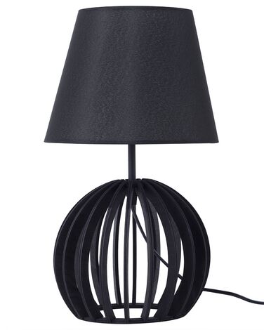Drevená stolná lampa čierna SAMO