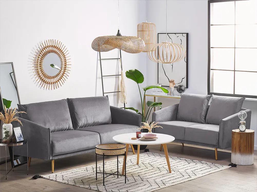 Sofa 2 Seater MAURA Velvet Grey_789178