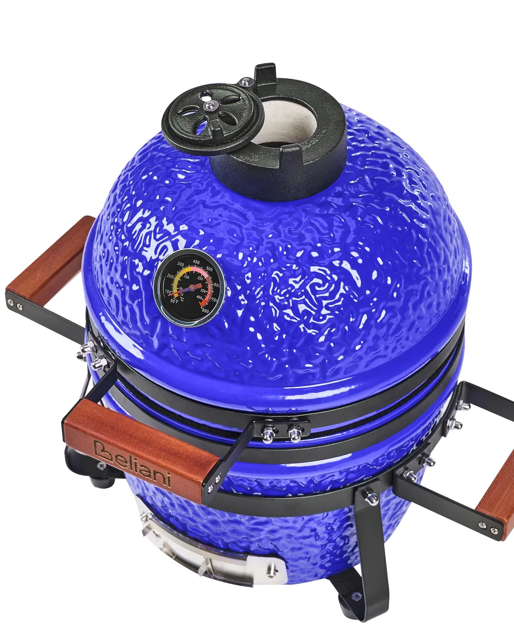 Mini Charcoal BBQ Grill KAMADO Ceramic Blue