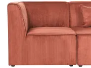 Modular Corner Sofa 4 Seater LEMVIG Corduroy Golden Brown Right Hand_1054984