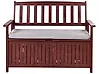 Garden Bench with Cushion SOVANA 120 cm with Storage Acacia Wood Light Grey