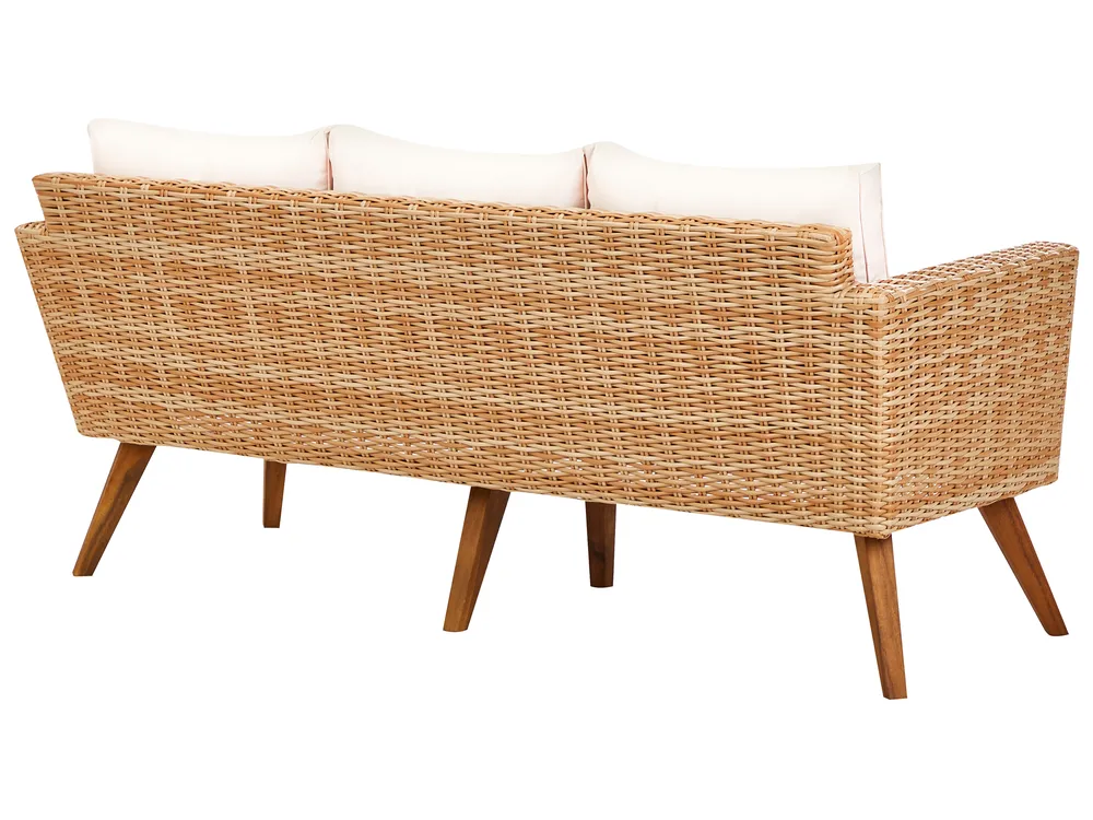 Garden Lounge Set with Table Seater VITTORIA XL PE Rattan Off