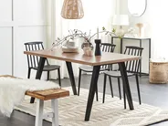 Dining Table LENISTER Brown/ Black 150 cm 90 cm_837510