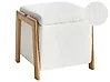 Pouf de rangement EDLAND Bouclé 45 cm Blanc