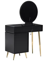 Toeletta con specchio e sgabello YVES LED Nero_845440