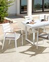 Set di 4 sedie da giardino metallo bianco e cuscini grigi TAVIANO_922719