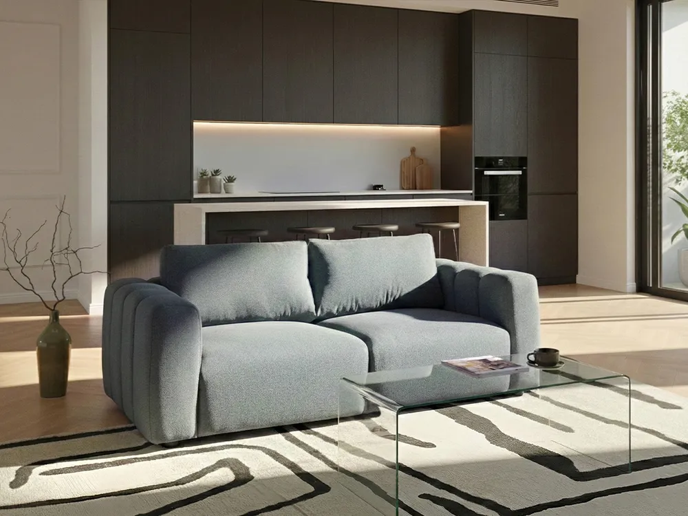 Modular Sofa 2 Seater KIVVIK Boucle Green