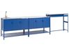 Set cucina da esterno 3 elementi con lavello MAENZA Blu Metallo