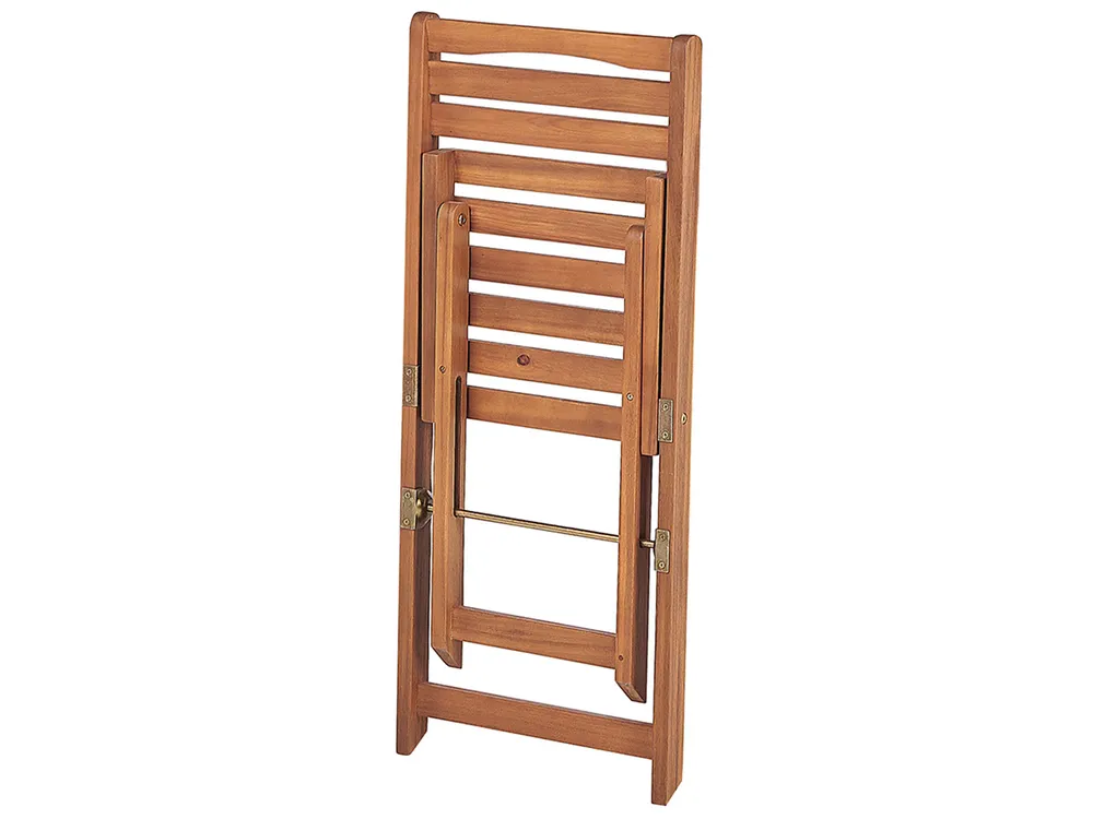 Bistro Set Folding LENOLA Acacia Wood Brown_811831