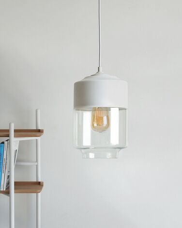 Glass Pendant Lamp White JURUA