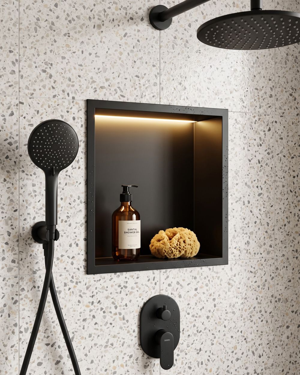 Niche de douche LED ITAIPU Métal Noir