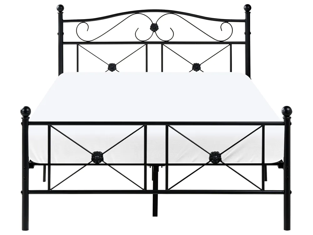 Bett mit Lattenrost Metall RODEZ 120 x 200 cm Schwarz_1026510