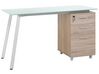 Psací stůl 130 x 60 cm světlé dřevo/bílý MONTEVIDEO_720505