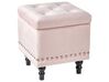 Hocker met opbergruimte fluweel pastelroze LORETTO_933956