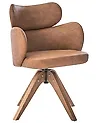 Dining Chair Swivel MARCY Faux Leather Brown