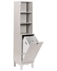 Bathroom Cabinet PENON 38 cm with Laundry Basket Light Beige_1110098