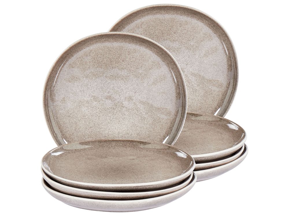 Lot de 8 assiettes à dessert COSTMARY Grès Gris 21 cm