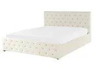 Ottoman Bed AMIENS Velvet Light Beige 160 x 200 cm (EU King Size)_791242
