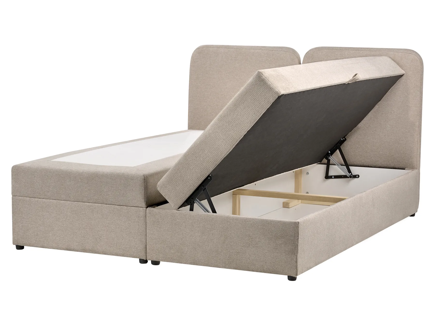 Boxspringbett mit Stauraum CHANCELLOR Stoff Taupe 160 x 200 cm_1062772
