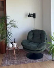 Fauteuil pivotant NOLVIK Velours Vert foncé_1173954