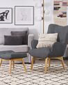 Wingback Chair with Footstool Dark Grey VEJLE_254892