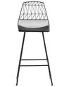 Zestaw 2 krzeseł barowych metalowy czarny PRESTON_743211