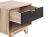 Mesa de cabeceira com 1 gaveta em madeira clara e preto SPENCER_797285