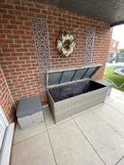 Storage Box MODENA 158 cm 63 cm PE Rattan Grey_867152