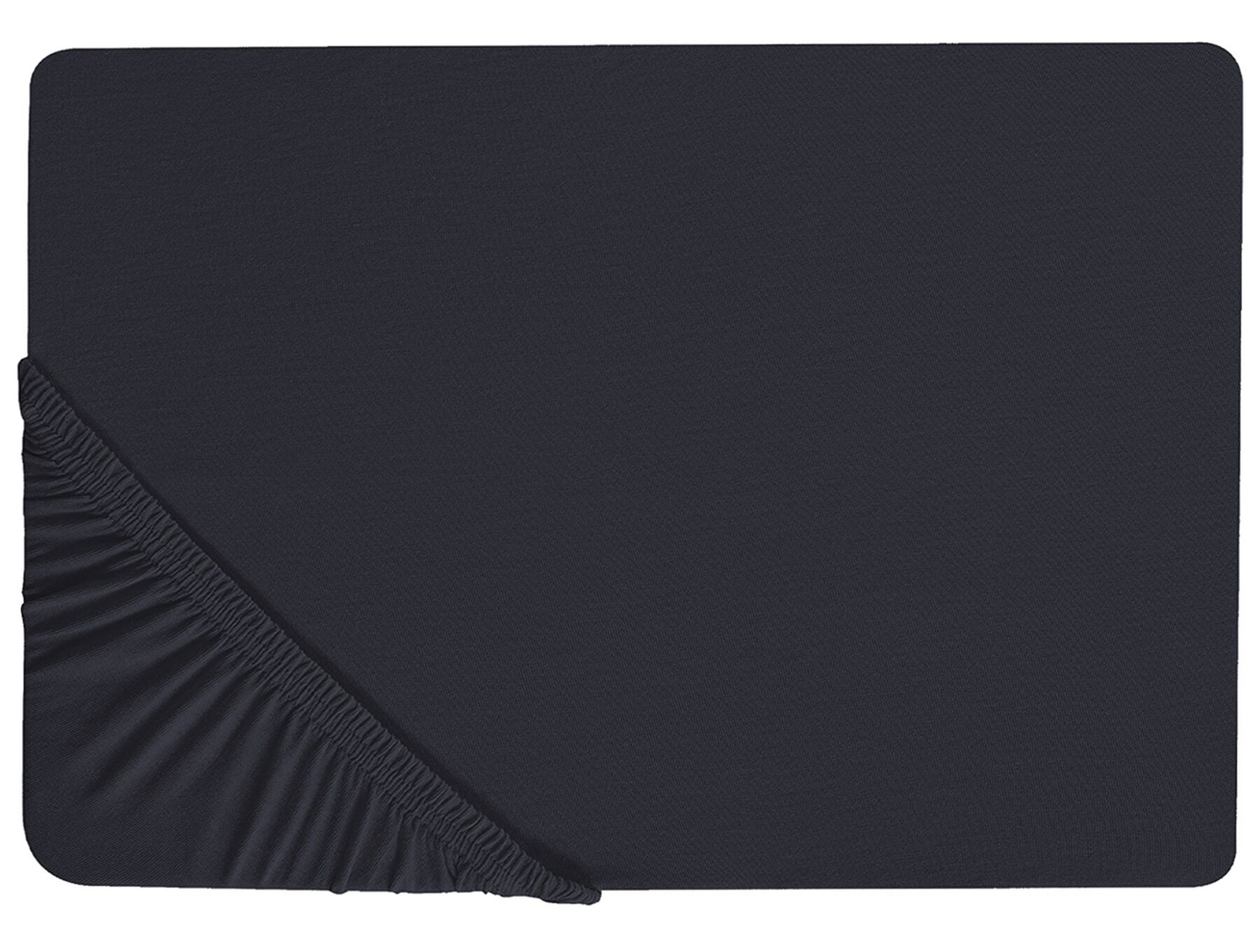 Cotton Fitted Sheet 140 x 200 cm Black JANBU_845328