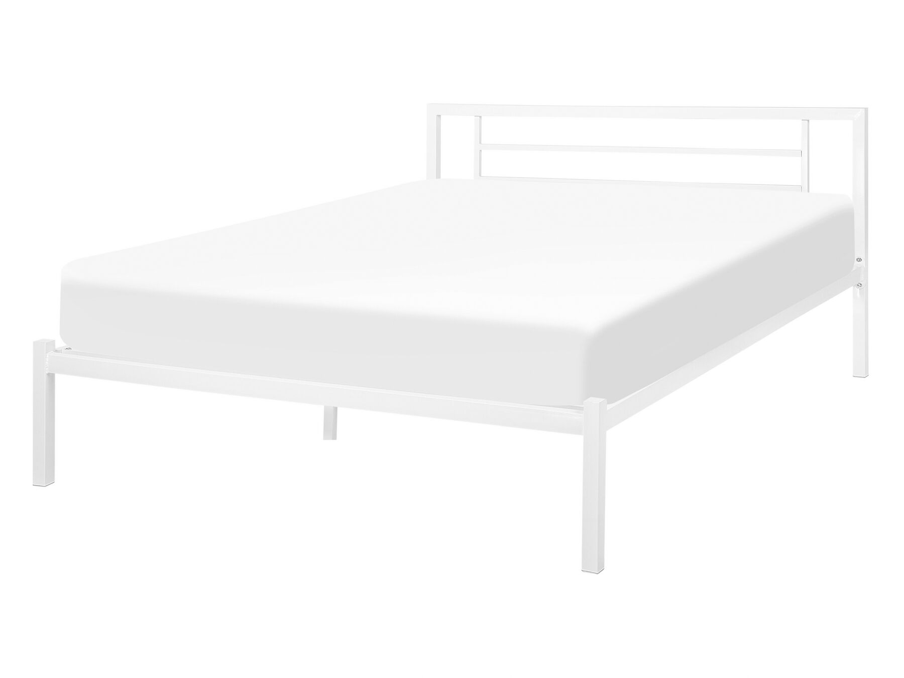 Kovová posteľ 140 x 200 cm biela CUSSET_817979