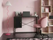 Home Office Desk HARJO 100 cm 50 cm with Storage Black_1073022