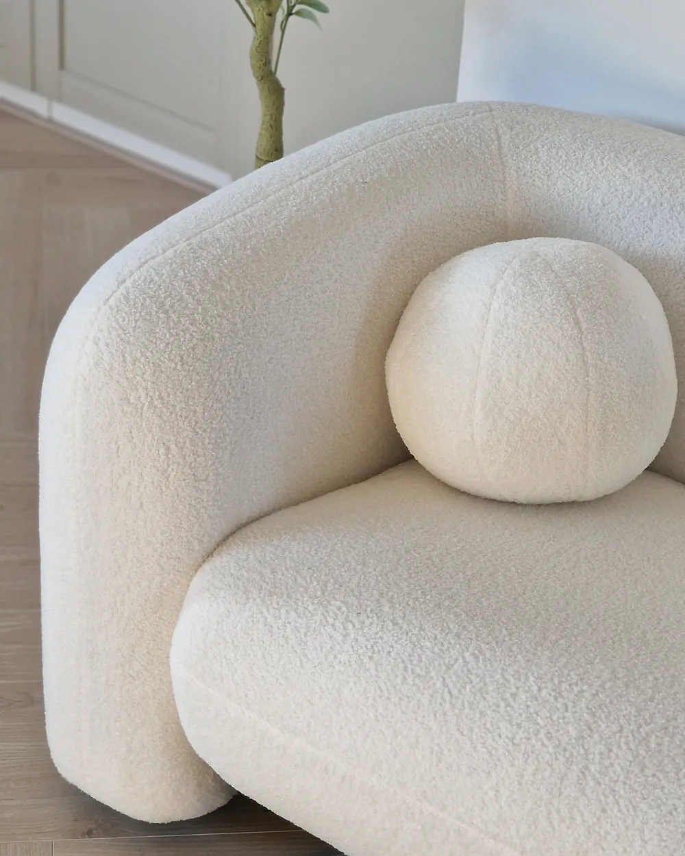Poltrona LEIREN Bouclé Bianco_967671