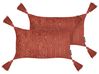 Set van 2 sierkussens VALVARIA 30 x 50 cm Katoen Rood chevron patroon