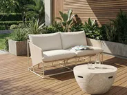 Divano da giardino 2 posti PONTE Metallo Beige chiaro_1013301