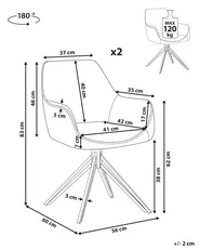 Set di 2 sedie da pranzo JODAR Tessuto Marrone_1077944