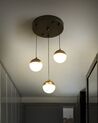 Candeeiro LED suspenso 3 lâmpadas em metal preto ANKOBRA_919166