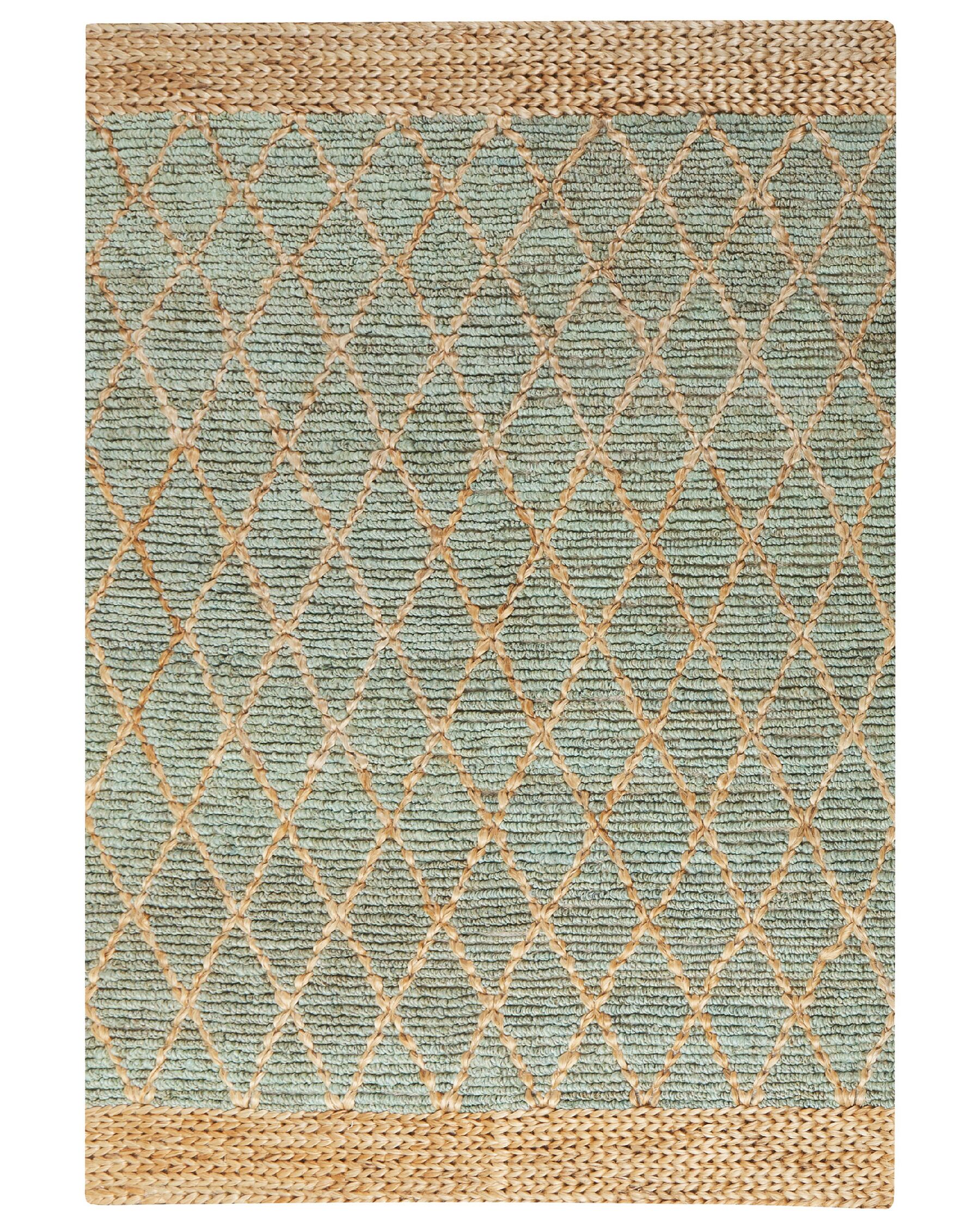 Jutový koberec 160 x 230 cm béžová/zelená TELLIKAYA_903973