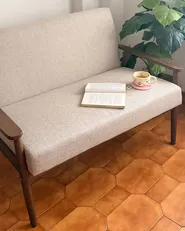 Sofa dla 2 osób ESRUM Ciemny brąz/ szary_1160731