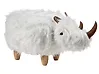 Animal Stool WOOLLY Rhino Faux Fur White