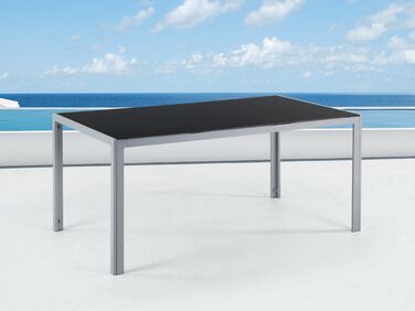 Garden Dining Table 160 x 90 cm Black CATANIA