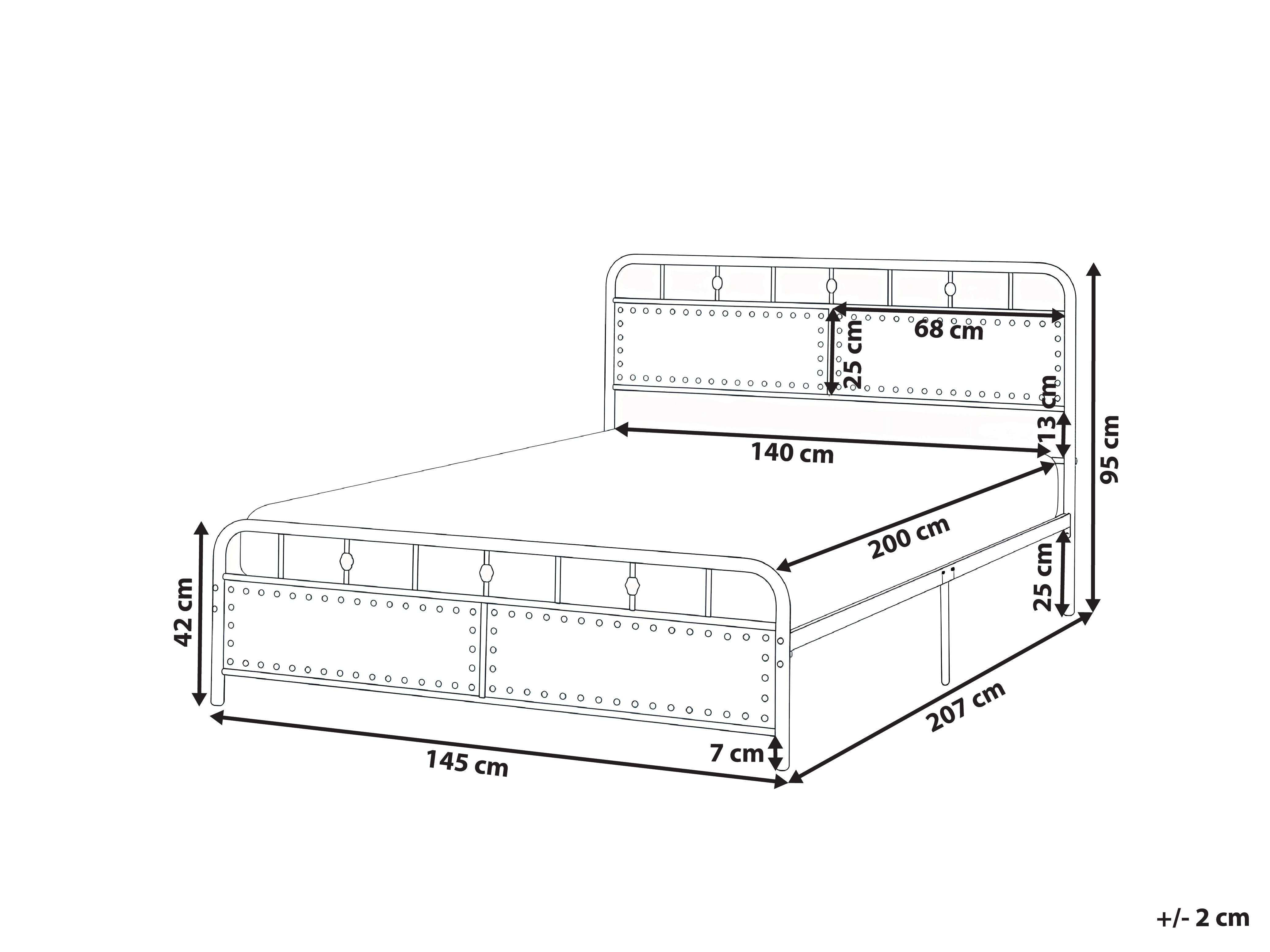 Bett mit Lattenrost Metall BREUILLET 140 x 200 cm Schwarz_1033483