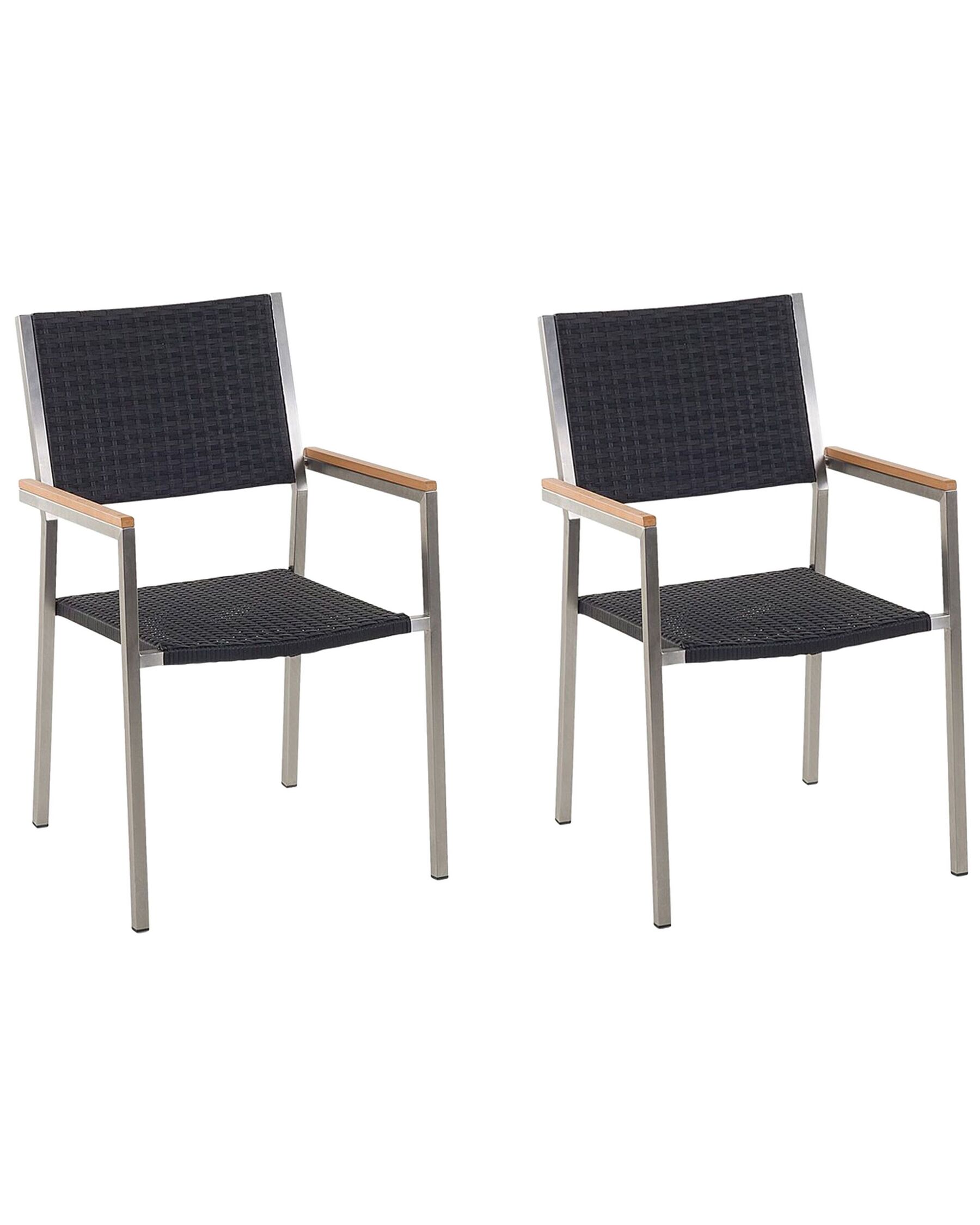 Set 2 sedie rattan nero GROSSETO_739098