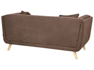 Sofa 2 Seater HABO with Ottoman Fabric Dark Brown_1077320