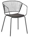 Metallstuhl schwarz mit Kunstleder-Sitz 2er Set RIGBY_868140