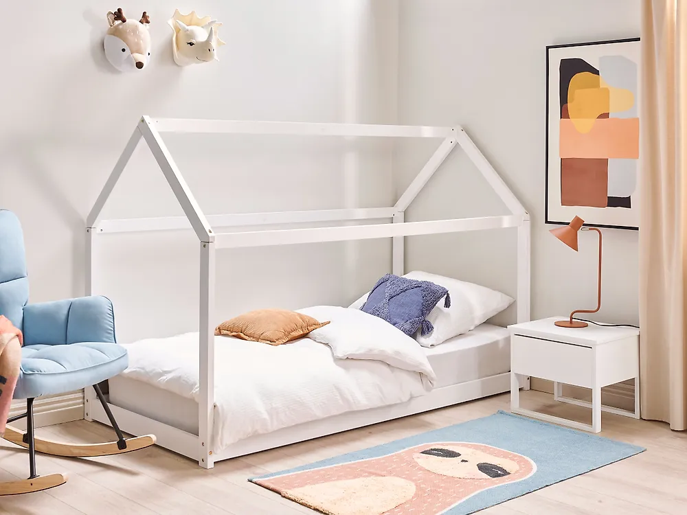 Lit d'enfant Maison Bois de pin TOSSE 90 x 200 cm Blanc_1175162