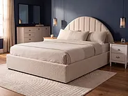 Ottoman Bed CHADENET Boucle Light Beige 140 x 200 cm (EU Double)_1151056