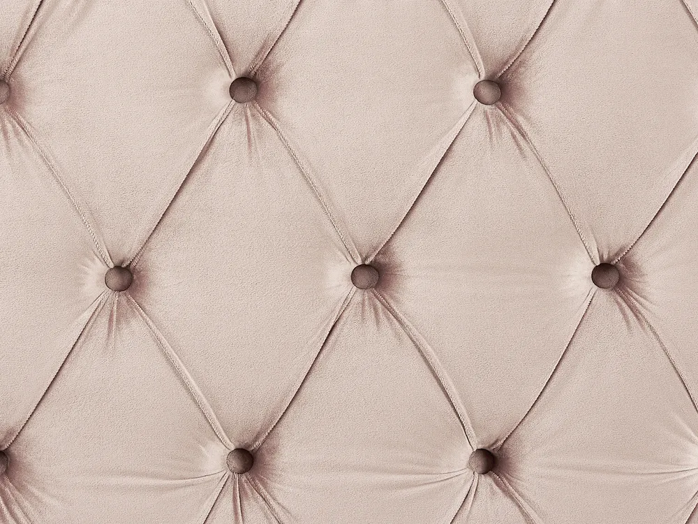Lit Double Beliani Miribel – Velours Rose Et Doré – 180×200 Cm – Avec Ports USB