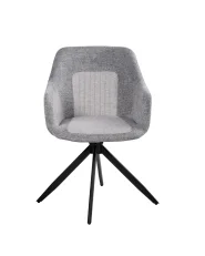 Set of 2 Dining Chairs Swivel LIKELY Fabric Grey_1042504